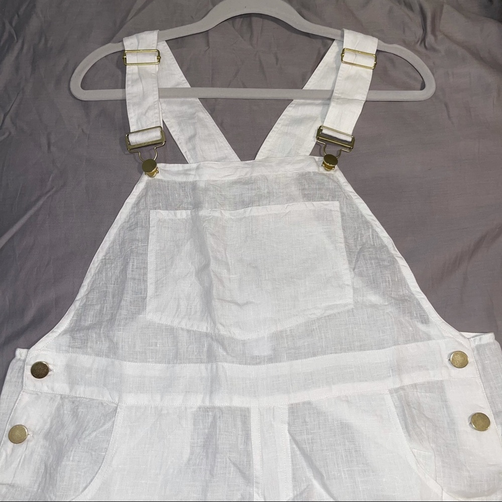 WeWoreWhat - Basic Linen Overalls - Picture 2 of 7